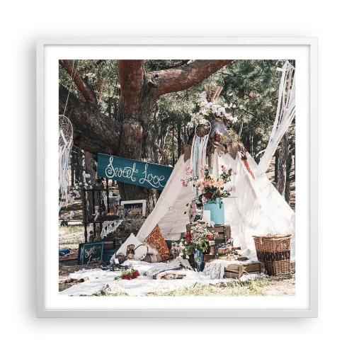 Poster în ramă albă - Make love… - 60x60 cm