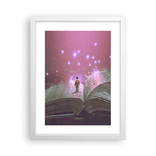 Poster în ramă albă - O invitație către o altă lume - citiți! - 30x40 cm