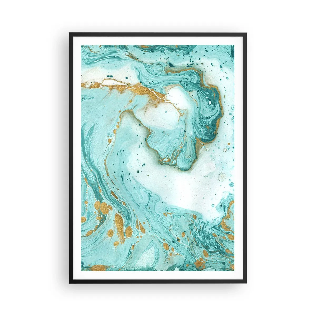 Poster în ramă neagră - Sub marele val al perioadei Edo - 70x100 cm