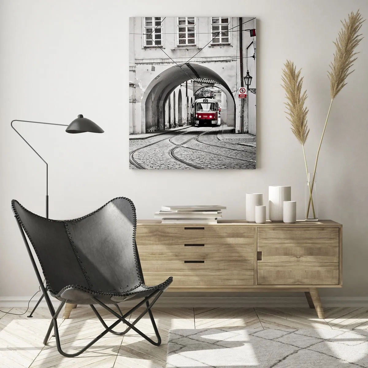 Tablou pe sticlă - Printr-un labirint urban - 50x70 cm