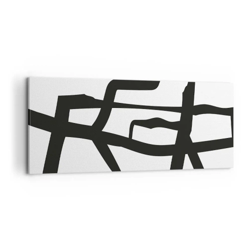 Tablou pe pânză - Construcție în alb și negru - 120x50 cm