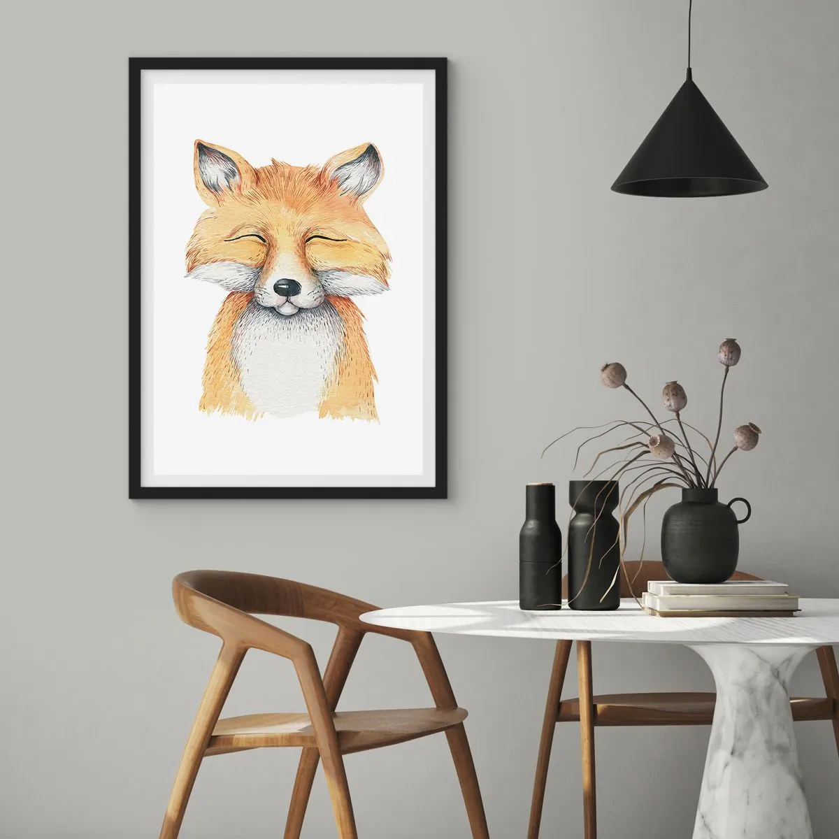 Poster în ramă neagră - Mofturi de vulpe - 61x91 cm