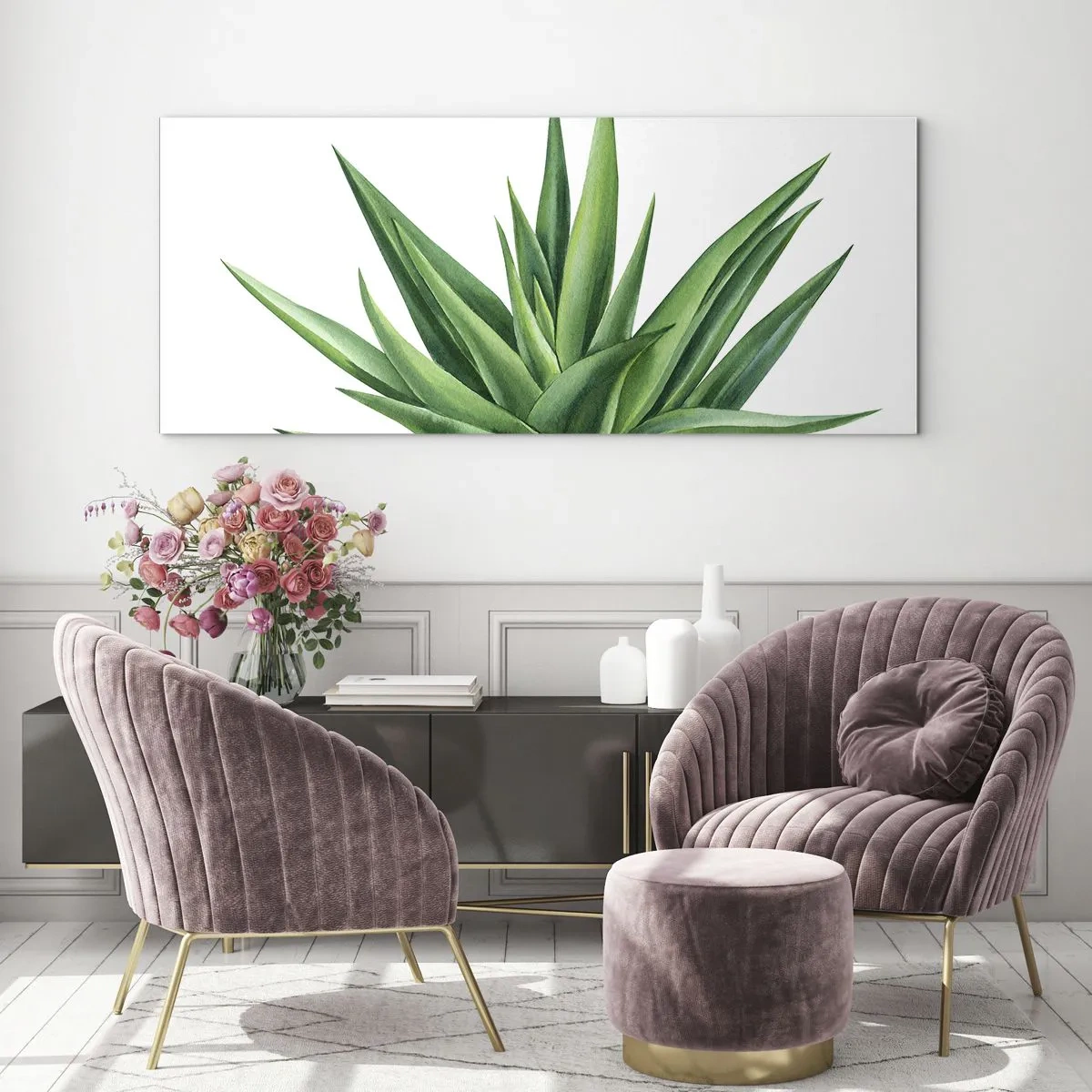 Tablou pe sticlă - Verde - putere - viață - 100x40 cm