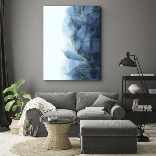 Tablou pe pânză - Albastru în aur - 45x80 cm