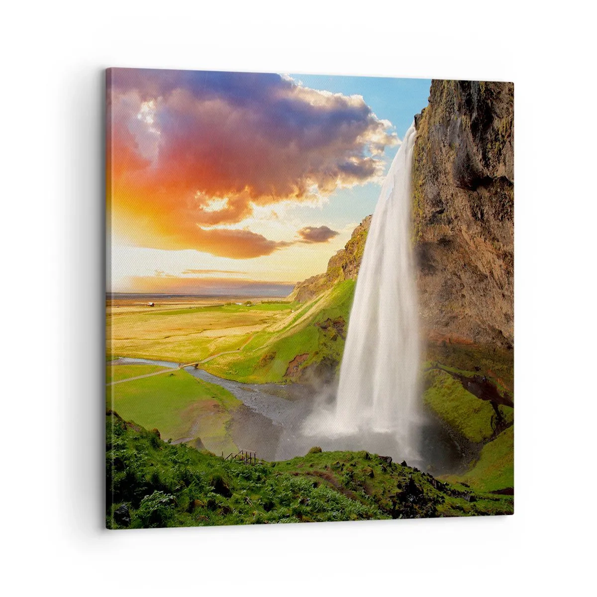 Tablou pe pânză - Vara plină de Islanda - 60x60 cm