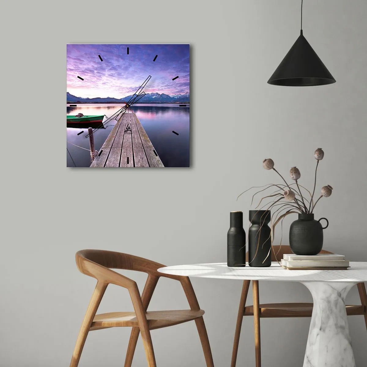 Ceas de perete - Ceas pe sticlă - Tăcere prietenoasă - 30x30 cm