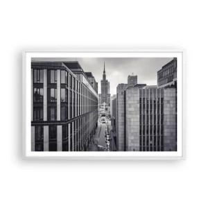 Poster în ramă albă - Vale citadină din Varșovia - 91x61 cm
