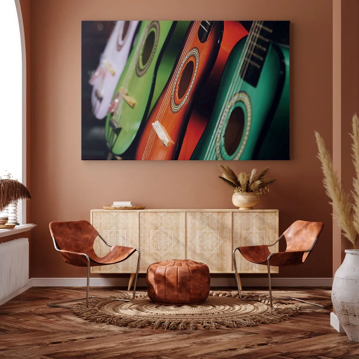 Tablou pe pânză - Chitara are multe culori - 120x80 cm