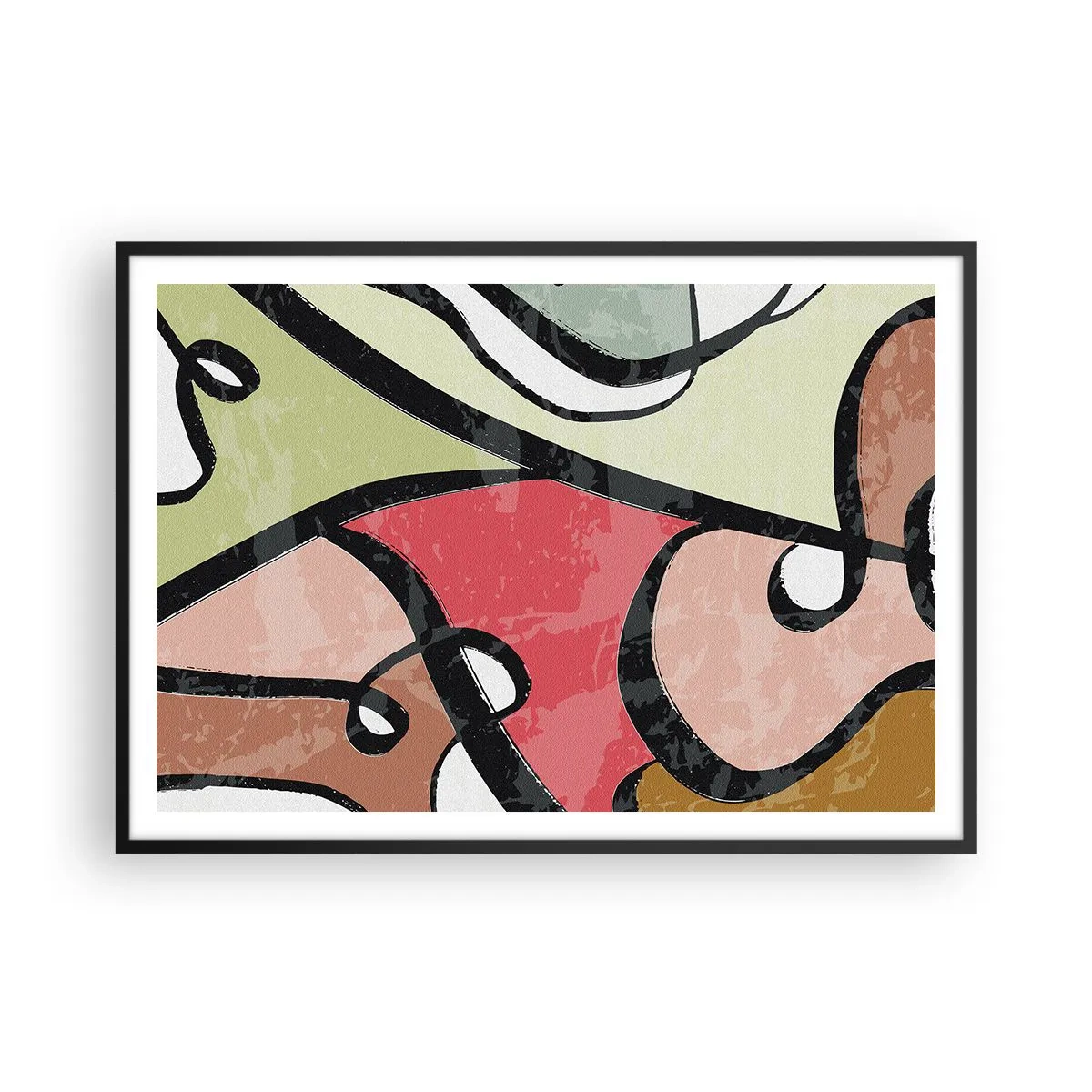 Poster în ramă neagră - Piruetă printre culori - 100x70 cm