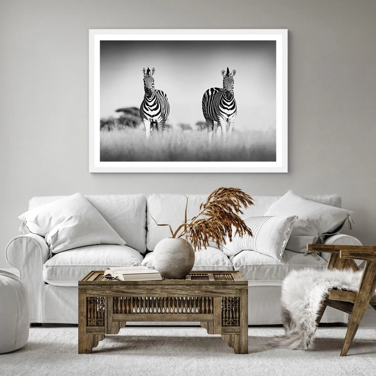 Poster în ramă albă - Și totuși lumea e albă și neagră - 60x60 cm