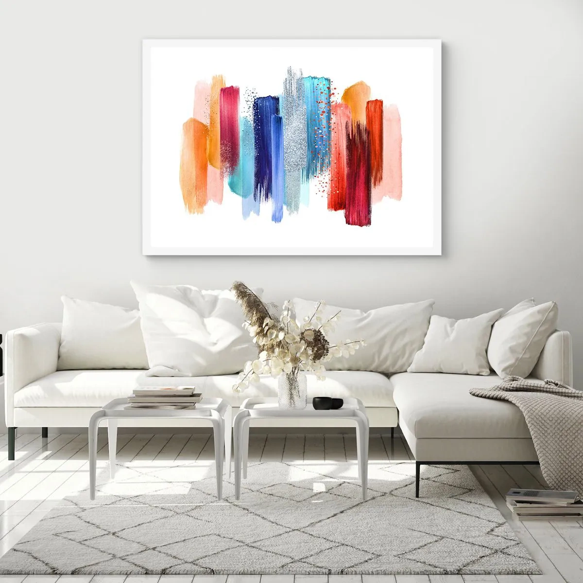 Poster în ramă albă - Sus și jos  - 100x70 cm