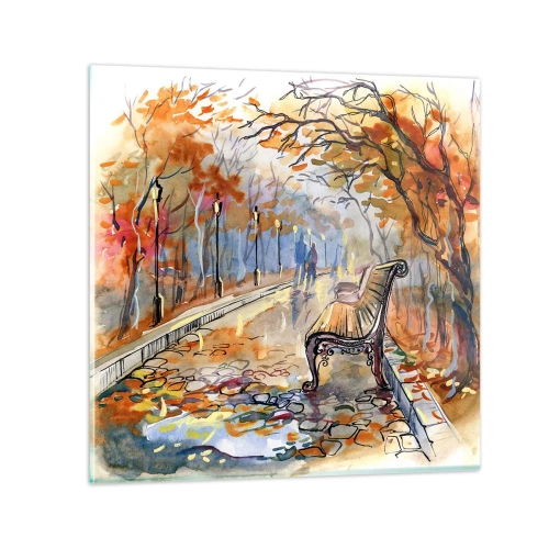 Tablou pe sticlă - Pășim împreună în toamnă - 60x60 cm