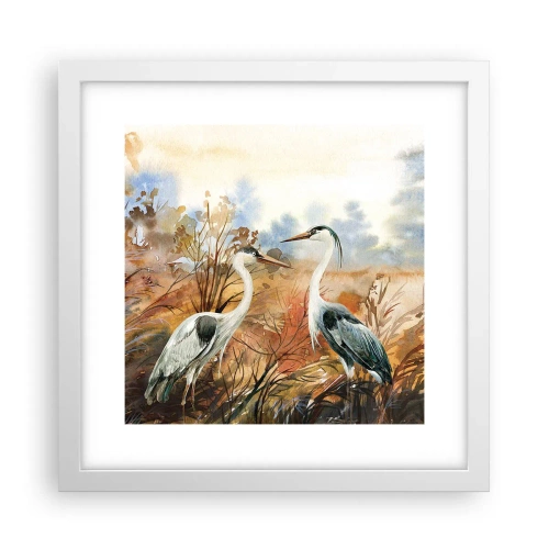 Poster în ramă albă - Încotro în toamnă? - 30x30 cm