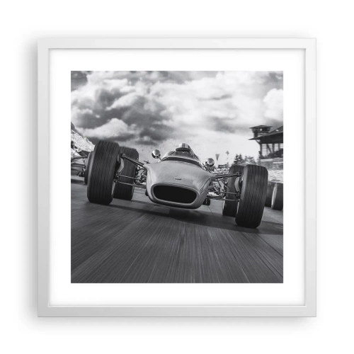 Poster în ramă albă - Cai putere! - 40x40 cm