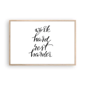 Poster în ramă de stejar deschis - Echilibrul vieții - 91x61 cm