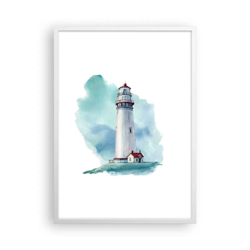 Poster în ramă albă - Sora blândă a albastrului - 50x70 cm