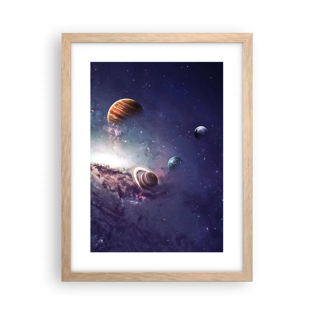 Poster în ramă de stejar deschis - Sistemul de dans solar - 30x40 cm