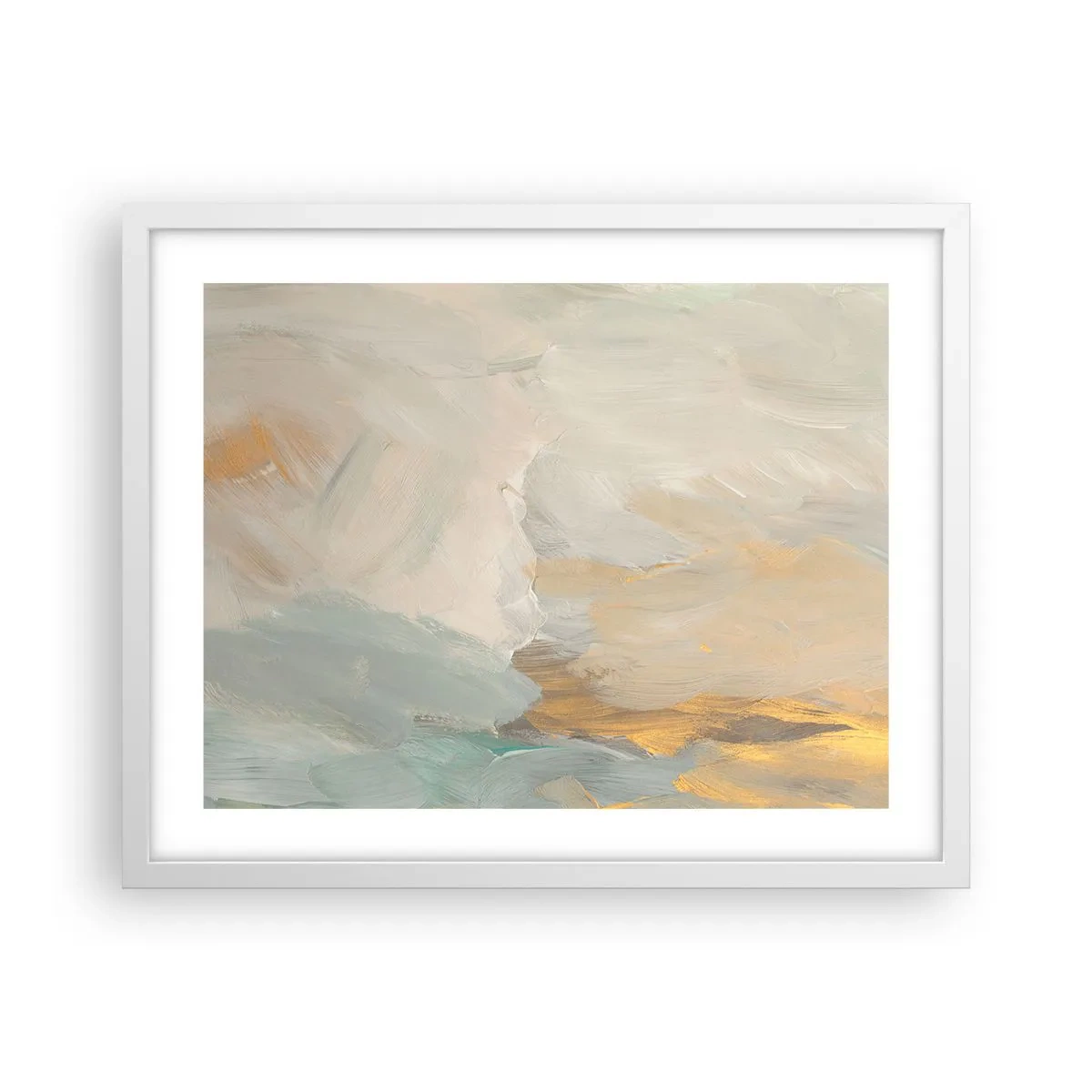 Poster în ramă albă - Abstracție - lumea blândeții - 50x40 cm