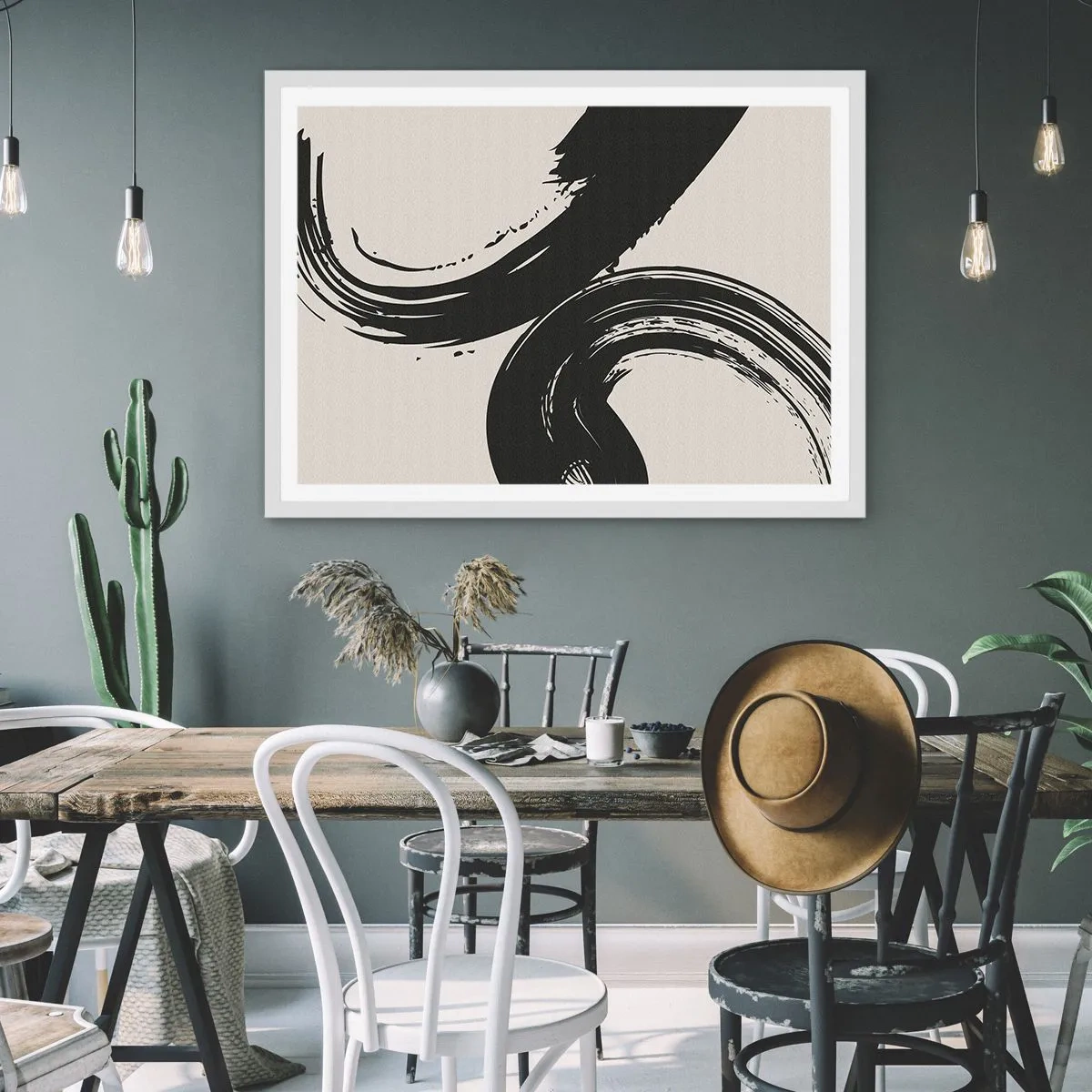 Poster în ramă albă - Tare și circular - 100x70 cm