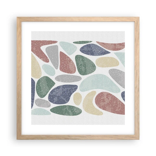 Poster în ramă de stejar deschis - Un mozaic de culori pudrate - 40x40 cm