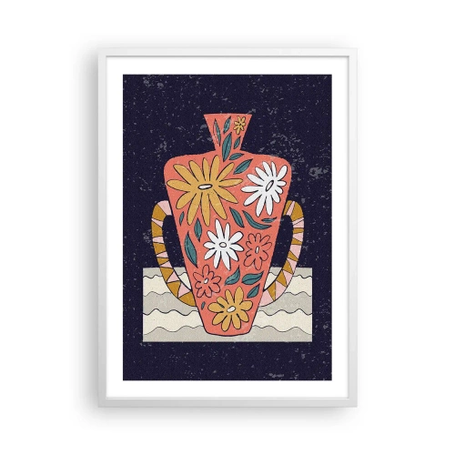 Poster în ramă albă - Ulcior pictat - 50x70 cm