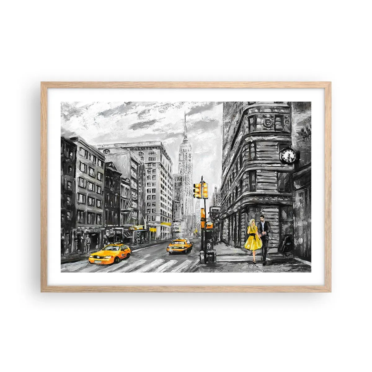 Poster în ramă de stejar deschis - O poveste din New York - 70x50 cm
