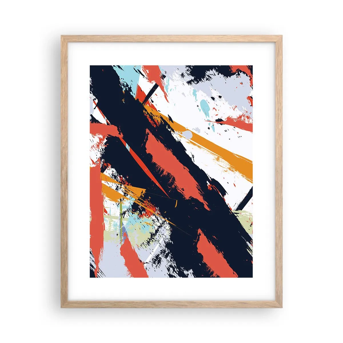 Poster în ramă de stejar deschis - Compoziție dinamică - 40x50 cm