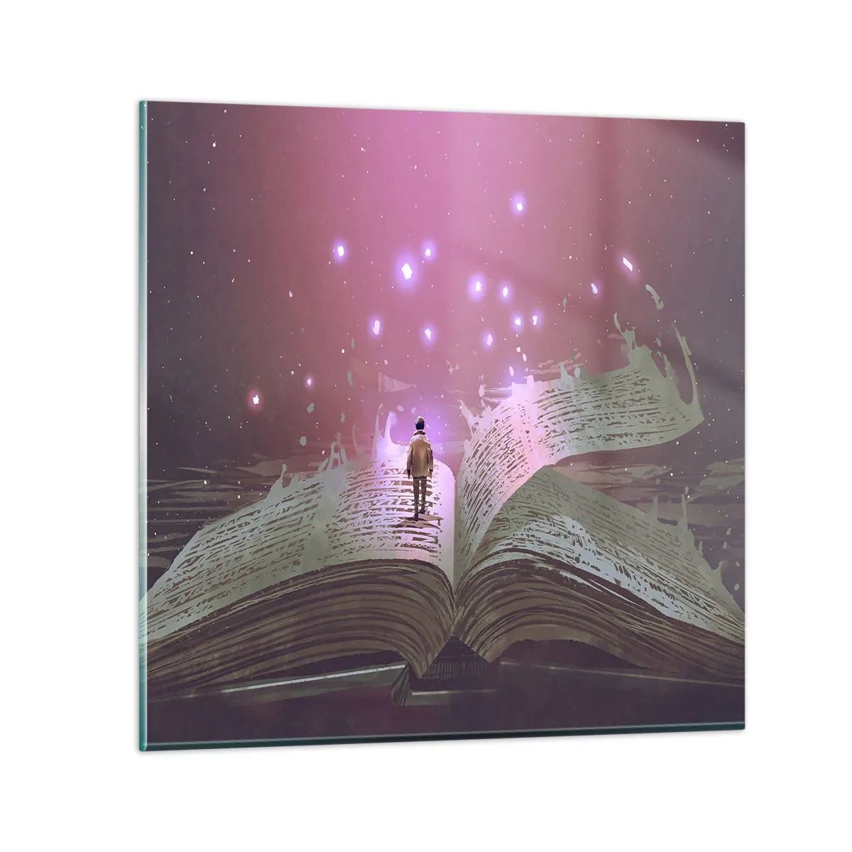 Tablou pe sticlă - O invitație către o altă lume - citiți! - 40x40 cm