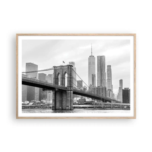 Poster în ramă de stejar deschis - New York vibes - 100x70 cm