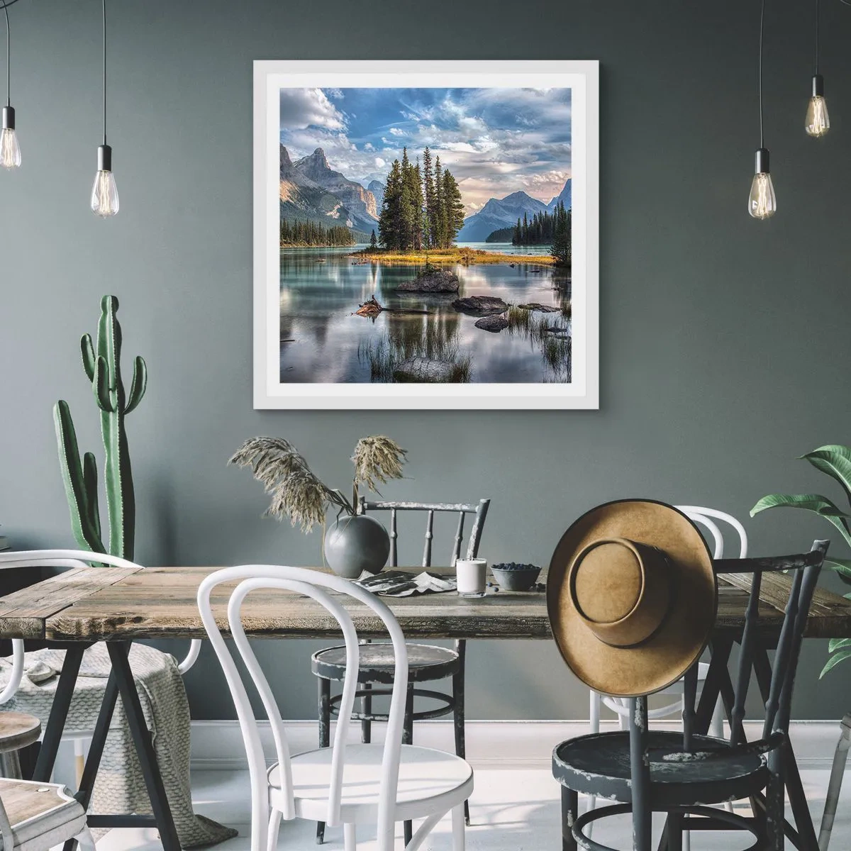 Poster în ramă albă - La o apă mare și limpede… - 60x60 cm
