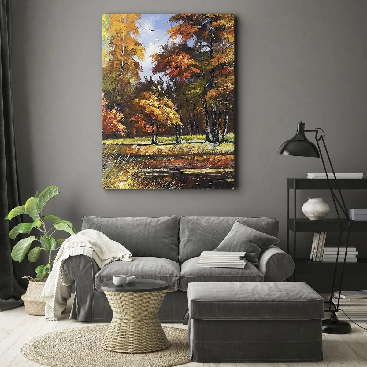 Tablou pe pânză - Peisaj în aur și bronz - 70x100 cm