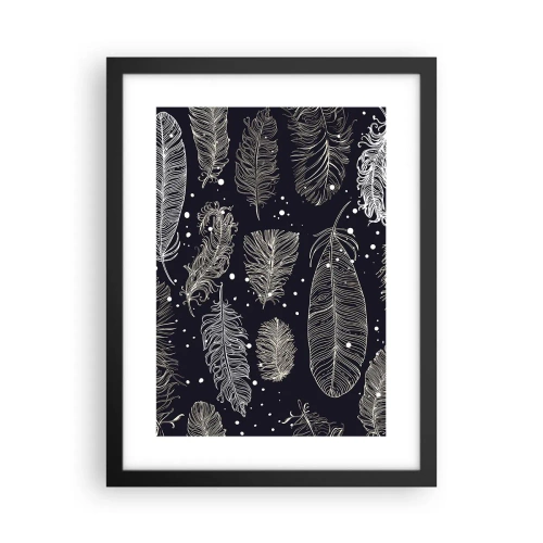 Poster în ramă neagră - Dantelă cu pene - 30x40 cm