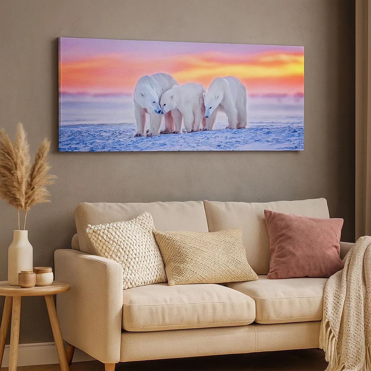 Tablou pe pânză - Căldura familiei este suficientă - 100x40 cm