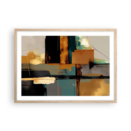 Poster în ramă de stejar deschis - Abstracția - lumină și umbră - 70x50 cm