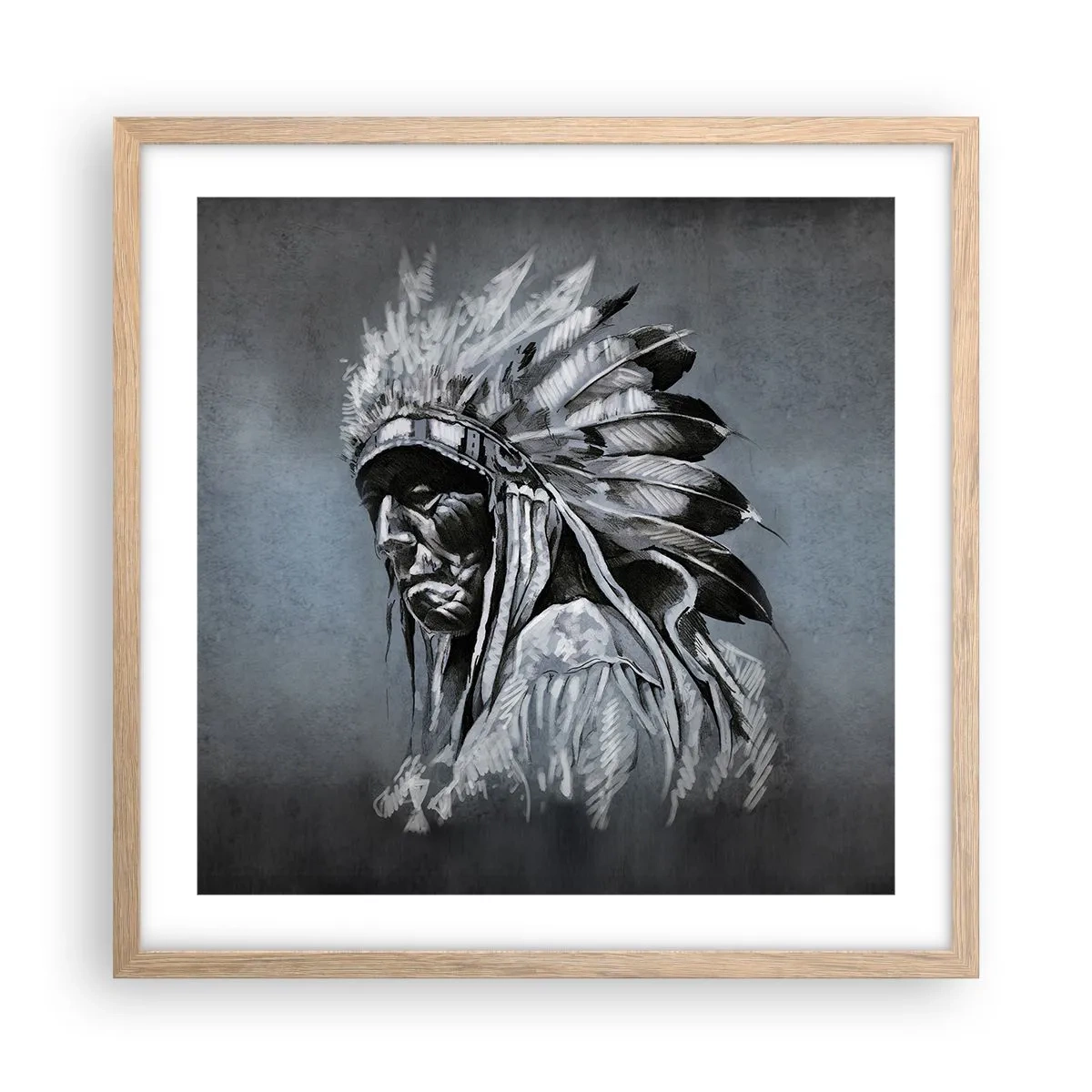 Poster în ramă de stejar deschis - Înapoi la rădăcini - 50x50 cm