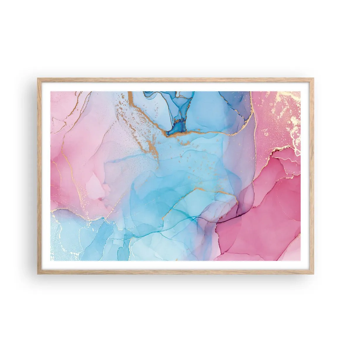 Poster în ramă de stejar deschis - Întâlnire și întrepătrundere - 100x70 cm