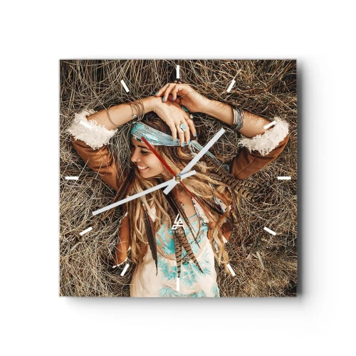 Ceas de perete - Ceas pe sticlă - În drum spre vara iubirii - 30x30 cm