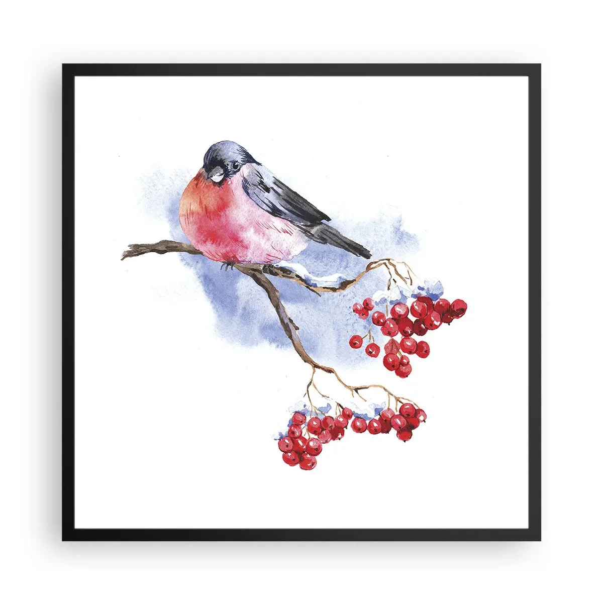 Poster în ramă neagră - Iarna în culori - 60x60 cm