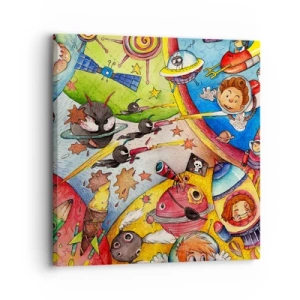 Tablou pe pânză - O mare aventură spațială - 30x30 cm