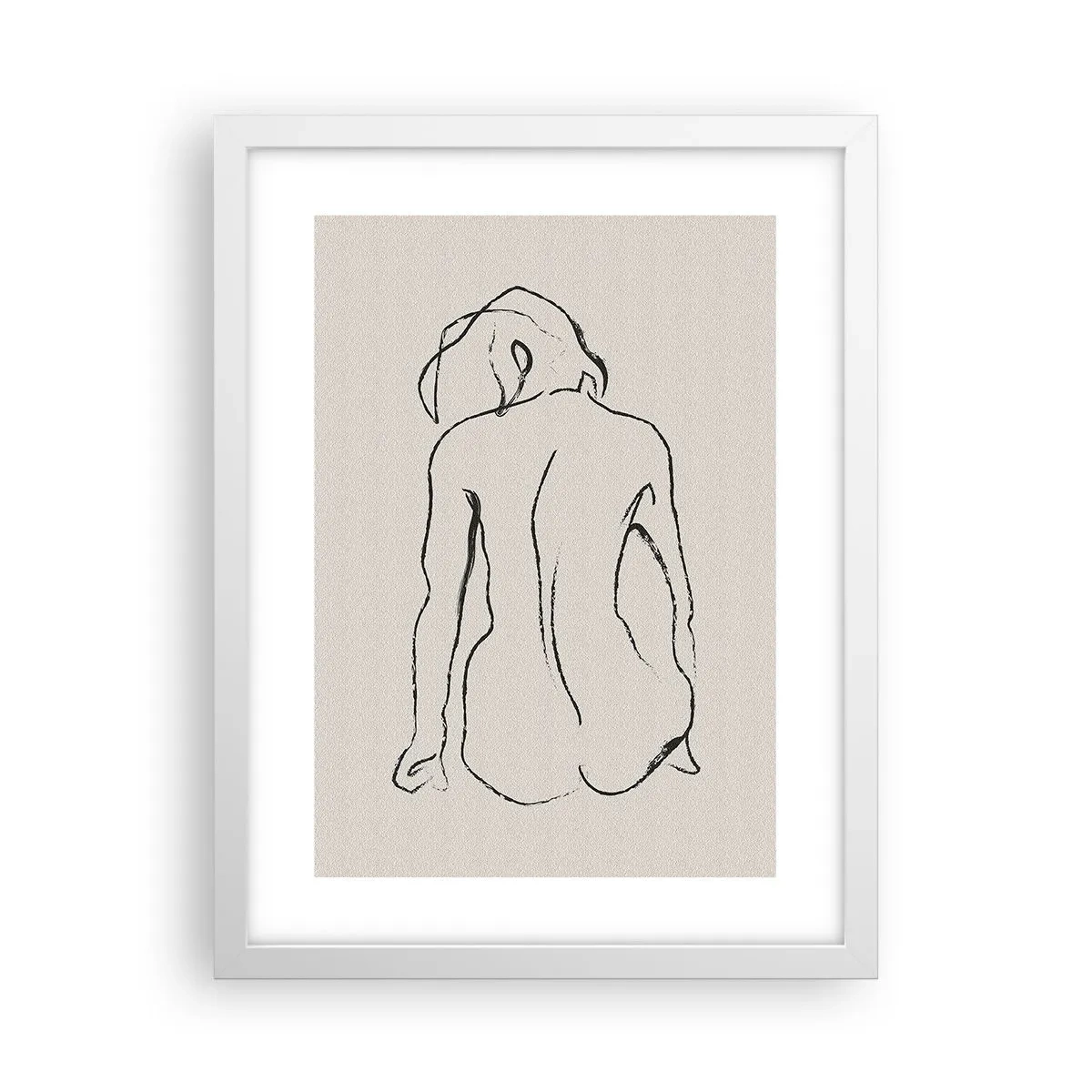Poster în ramă albă - Nud de fată - 30x40 cm