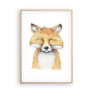 Poster în ramă de stejar deschis - Mofturi de vulpe - 70x100 cm