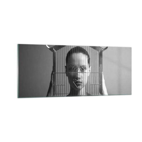 Tablou pe sticlă - Un portret oarecum suprarealist - 100x40 cm