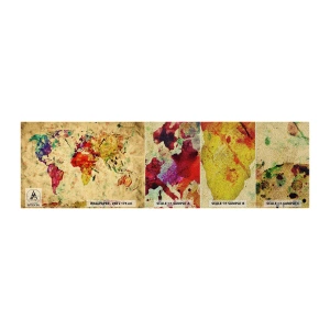 Mostră tapet Premium Sand - Viața ca o hartă colorată - Harta lumii, Continente, Călătorii - 100x30 cm