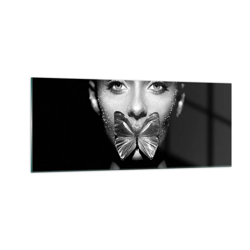 Tablou pe sticlă - Sărut de fluture - 100x40 cm