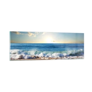 Tablou pe sticlă - Mișcare și liniște în același timp - 90x30 cm