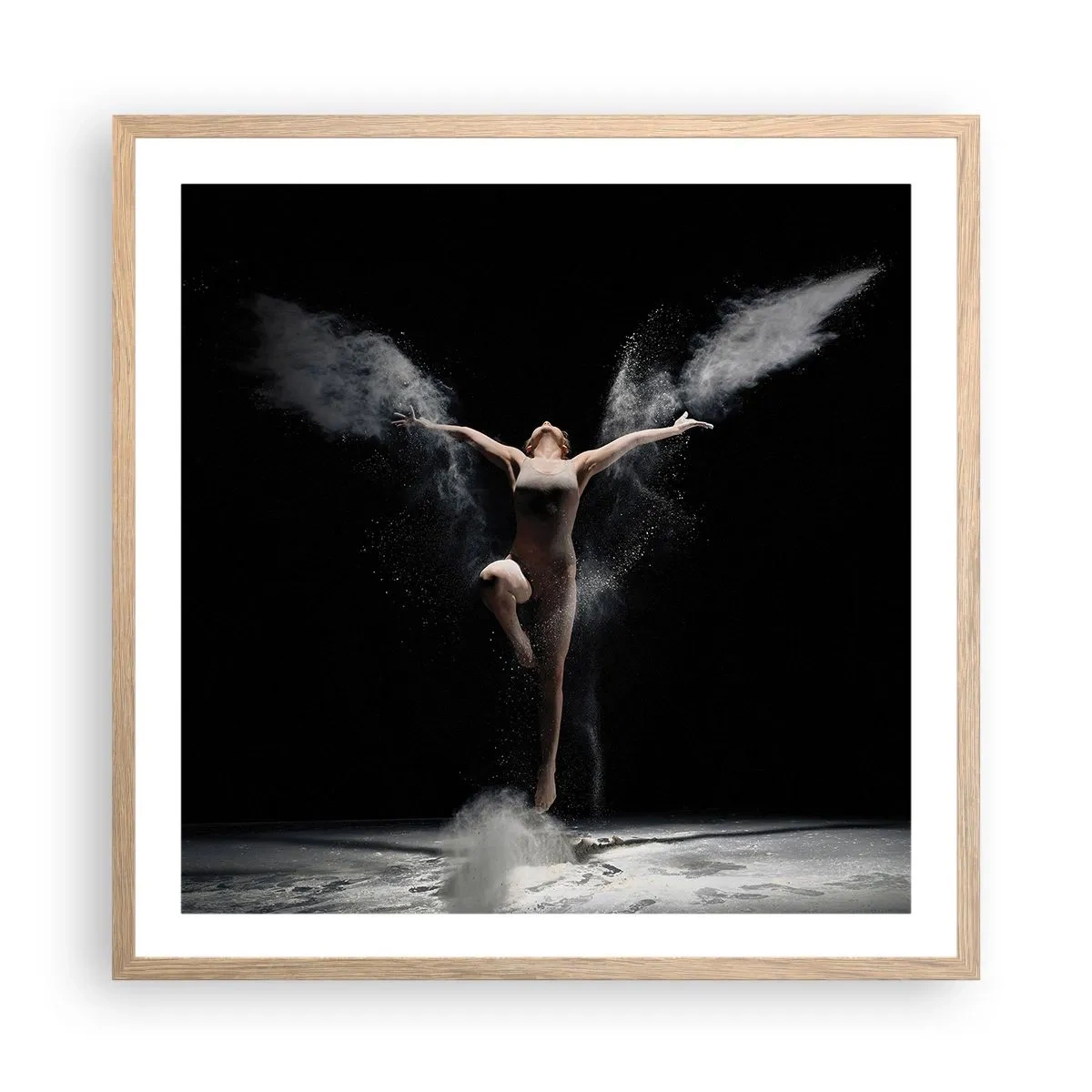 Poster în ramă de stejar deschis - Elfii există - 60x60 cm