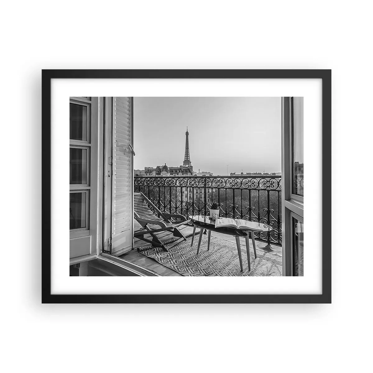 Poster în ramă neagră - După-amiază pariziană - 50x40 cm