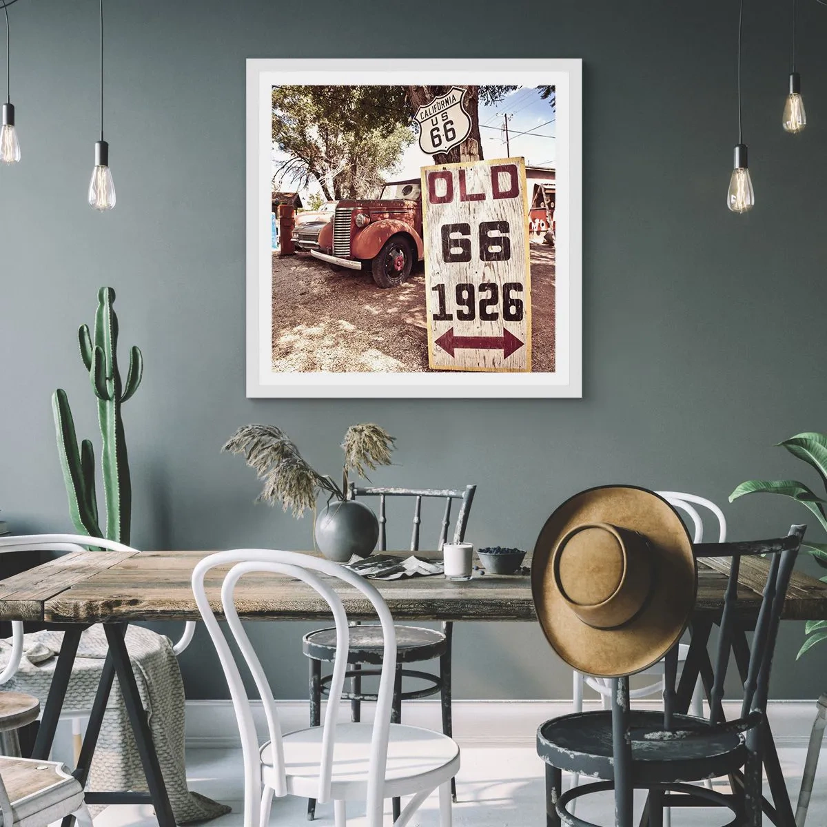 Poster în ramă albă - O legendă provincială americană - 40x40 cm