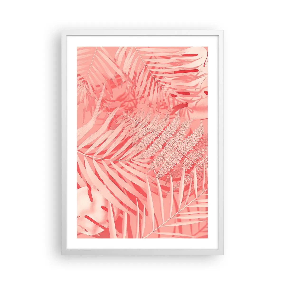 Poster în ramă albă - Conceptul roz - 50x70 cm