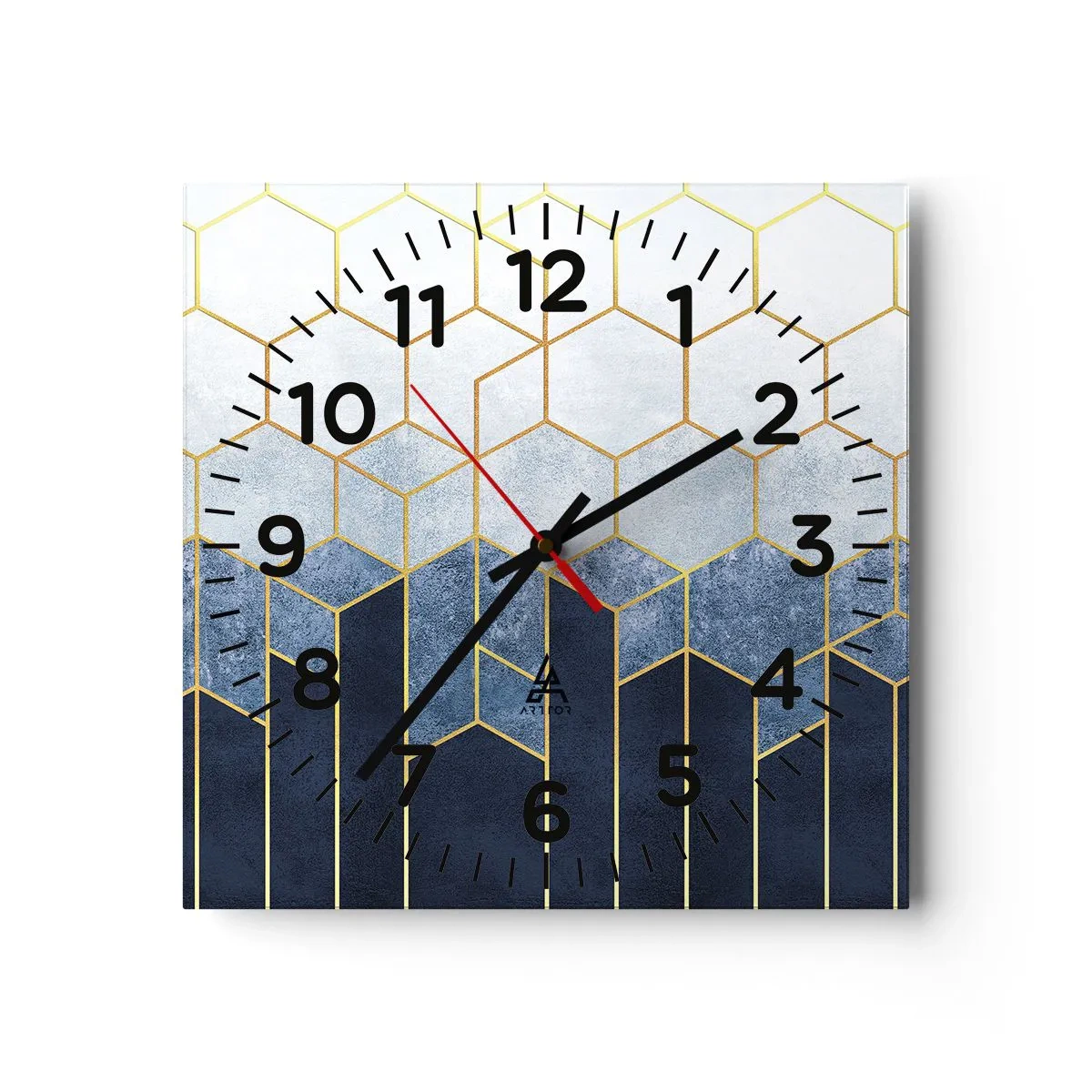 Ceas de perete - Ceas pe sticlă - Compoziție în ritm sincopat - 30x30 cm